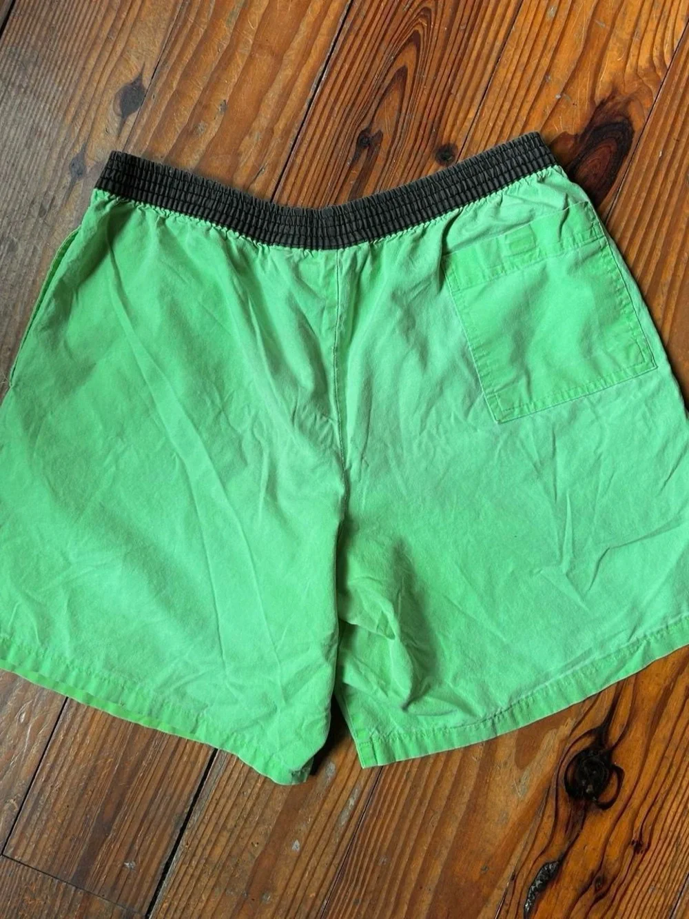 Vintage 90s Men's Retro Bright Green Swim Shorts